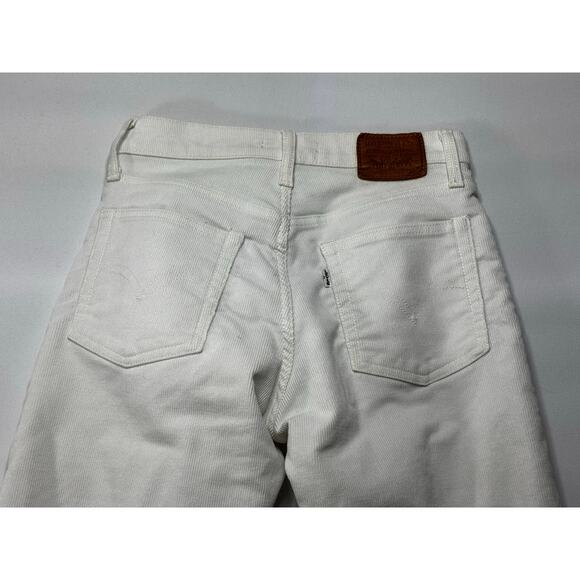Levi's Women's Wedgie Straight Leg Button Fly White Corduroy Pants - Size 25x25 - Picture 4 of 8